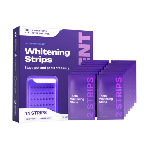 Transform Your Smile with Non-Toxic Enamel-Safe Teeth Whitening Strips - 14 Fast-Acting Strips for a Brighter, Confident You!